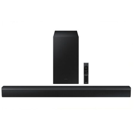 Samsung HW-B450 2.1 Bluetooth Soundbar 300W mit kabellosem Subwoofer für kraftvollen TV Klang in modernem schwarzen Design