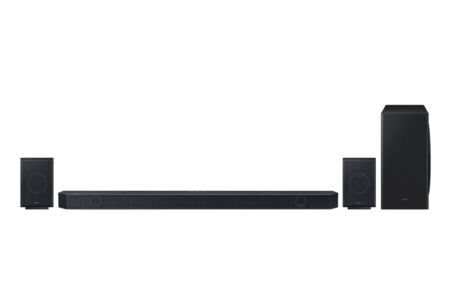 Samsung HW-Q935D/XE Dolby Atmos Soundbar mit 3.1.2-Kanal-Audio und elegantem Design für ein herausragendes Heimkino-Erlebnis.