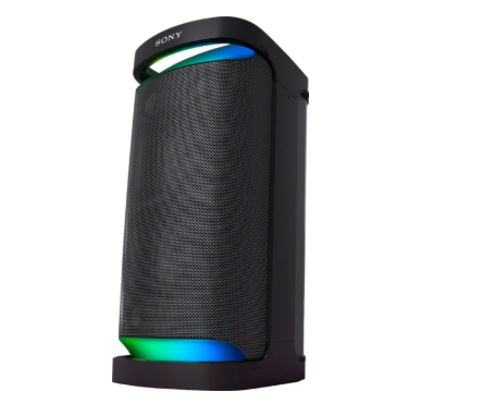 sony srs-xv800 bluetooth lautsprecher schwarz auf einem modernen Party-Setup mit kraftvollem Sound und robustem Design für starke Audioleistung