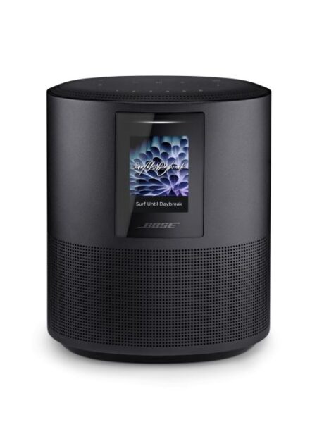 Bose Home Speaker 500 Schwarz mit Bluetooth und Wi-Fi, bietet raumfüllenden Sound und moderne Konnektivität.