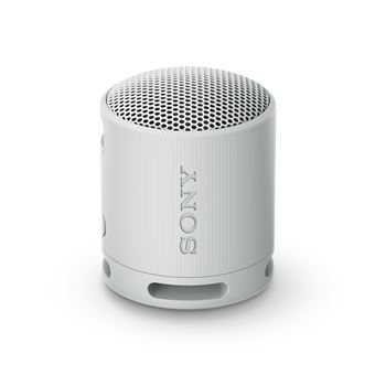 Tragbare bluetooth-lautsprecher sony srs-xb100 kompakt in schwarzem Design mit robuster Oberfläche und kompakter Bauweise für unterwegs und Outdoor-Nutzung