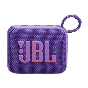 Tragbare bluetooth-lautsprecher JBL Go 4 violett in kompakter Bauweise mit modernem Design und robuster Oberfläche für unterwegs