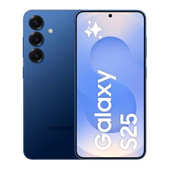 Samsung Galaxy S25 in Blau-Schwarz mit 6,2-Zoll-Display und elegantem Design, Vorder- und Rückansicht