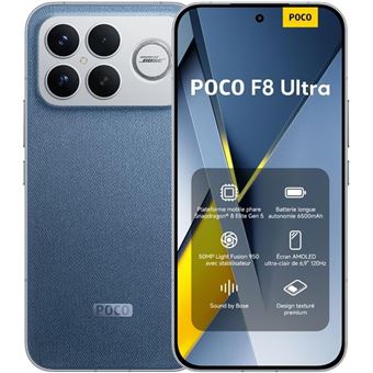 Xiaomi POCO F8 Ultra 16/512 GB Blau europäische Version – Vorderansicht des Smartphones. Klare und präzise Beschreibung des Designs und der Bildschirmgröße.
