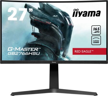 Iiyama G-Master Red Eagle GB2766HSU-B1 gaming monitor 165hz in schwarzer Farbe.