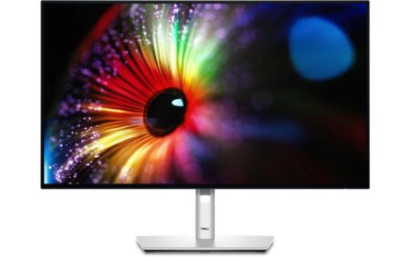 Dell UltraSharp U2724D professioneller ips monitor 120hz in silbernem Design.