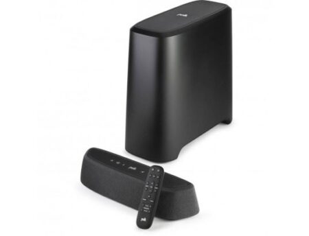 Polk Magnifi Mini AX Soundbar Schwarz mit Dolby Atmos, kabellosem Subwoofer und raumfüllendem Klang für Heimkino