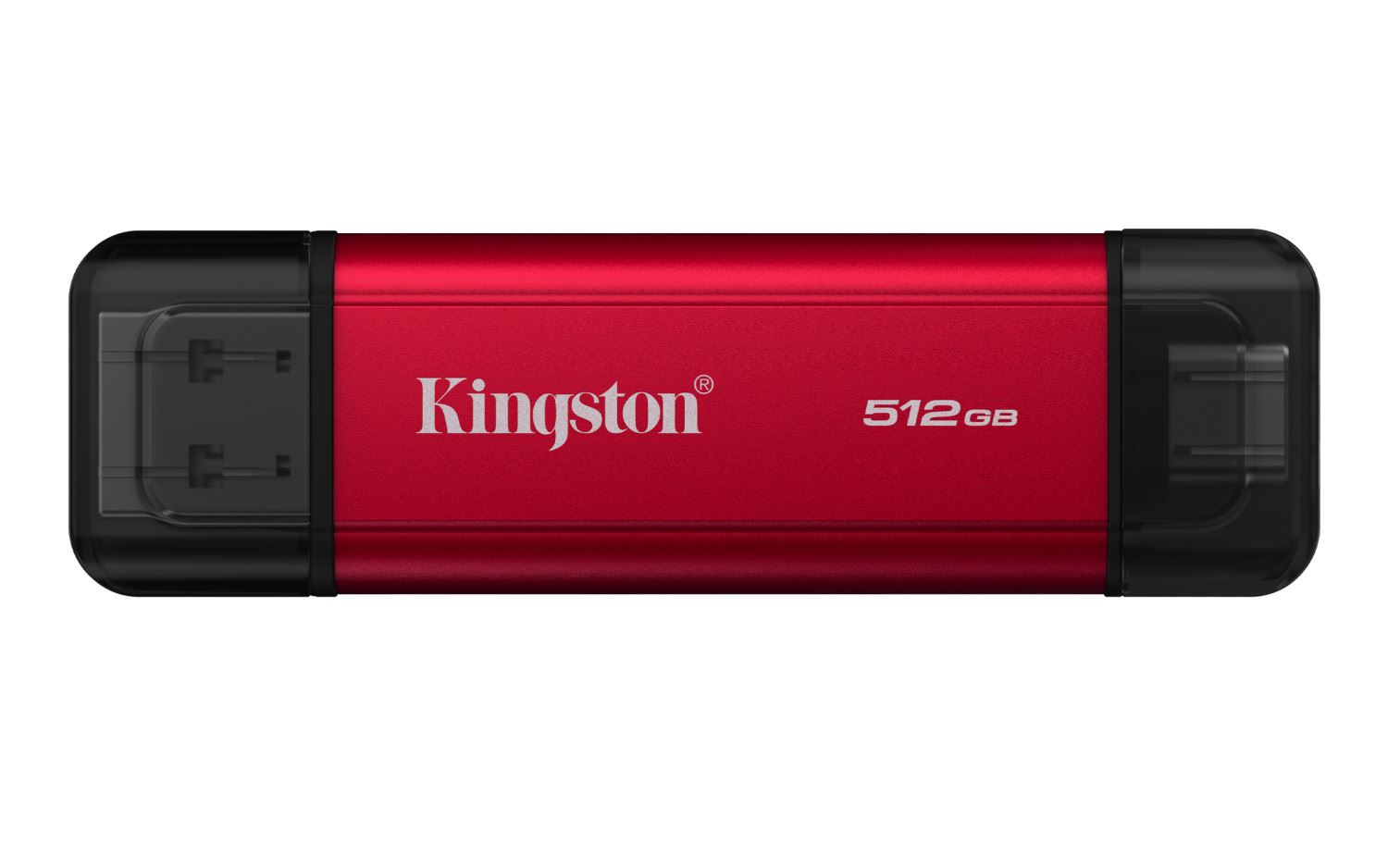 Kompakte schwarze Kingston XS1000 externe ssd 512gb neben einem Laptop liegend.