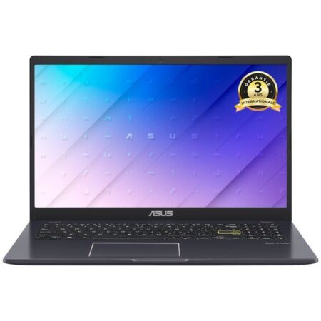Asus VivoBook 15 E510 Celeron N4500 15,6 FHD Laptop auf weißem Hintergrund, schlankes Design und Full-HD Display
