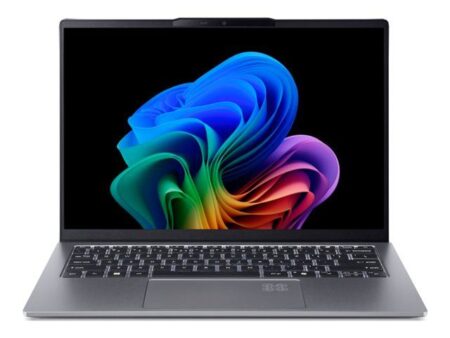 Acer Swift Go 14 AI Laptop auf weißem Hintergrund, schlankes Design und 14-Zoll Display für Arbeit und Multimedia
