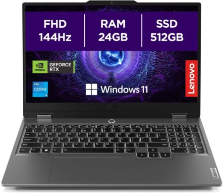 Lenovo LOQ 15IAX9 Gaming-Laptop mit 15,6 Zoll Full-HD-Display, 144 Hz, Intel® Core™ i5, 24 GB RAM und 512 GB SSD
