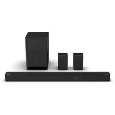 Hisense ax5125h dolby atmos 5.1.2 soundbar kraftvoll mit Subwoofer im modernen Wohnzimmer Heimkino Setup