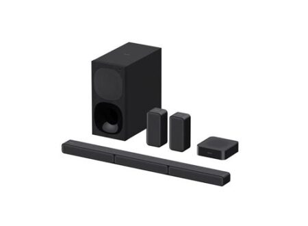 Sony ht s40r 5.1 dolby digital heimkino system kraftvoll mit kabellosen Rear Lautsprechern und Subwoofer im Wohnzimmer Kino Setup