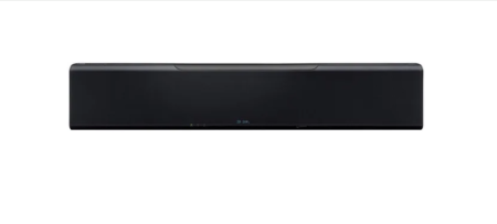 Yamaha ysp 5600 dolby atmos 7.1.2 soundbar kraftvoll mit integriertem Beam System unter einem Fernseher im hochwertigen Heimkino Wohnzimmer Setup