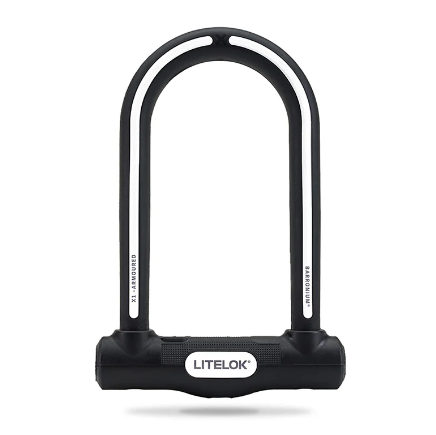 Ein hochwertiges litelok x1 Fahrradschloss, das sicher an einem Fahrradrahmen montiert ist, für maximalen Schutz gegen Diebstahl.