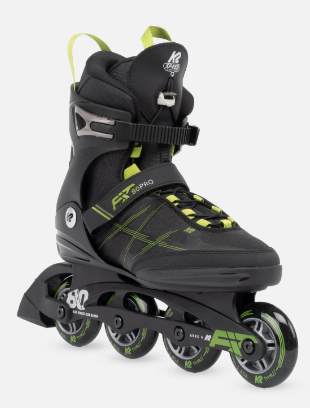 Ein Paar K2 F.I.T. 80 Pro Inlineskates in sportlichem Design, ideal für Fitness-Skater auf asphaltierten Wegen.
