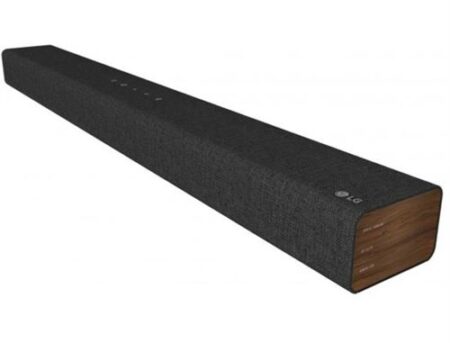 Lg sp2 2.1 bluetooth soundbar 100w kompakt kraftvoll unter einem Fernseher im modernen Wohnzimmer minimal Heimkino Setup