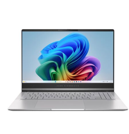 Asus VivoBook S5506WA Ryzen 9 15,6" Laptop mit 32 GB RAM auf weißem Hintergrund, schlankes Design und Full-HD Display