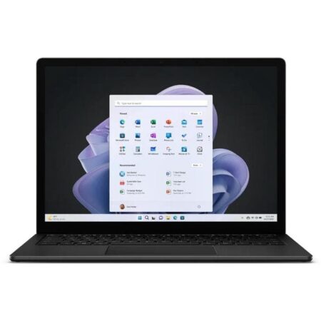 Microsoft Surface Laptop 5 i7 13,5 16 GB 512 GB auf einem Tisch mit geöffnetem Bildschirm und schlankem Premium-Design für Produktivität im Alltag