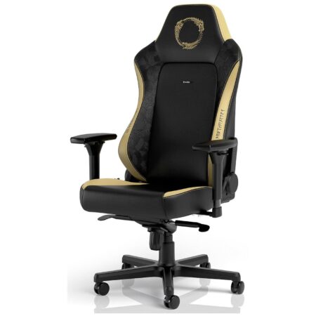Der noblechairs hero gaming-stuhl the elder scrolls online in einer detailreichen Ansicht in einem modernen Gaming-Zimmer.