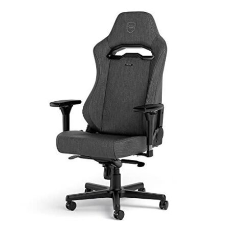 Noblechairs Hero ST TX Gaming Stuhl in Grau mit ergonomischem Design und hochwertigem Stoffbezug für lange Gaming-Sessions.
