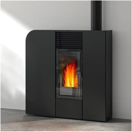 Godin Chronos Pelletofen 9 kW in Schwarz mit WLAN-Funktion, A++ Energieeffizienz und modernem Stahlgehäuse für Wohnräume.