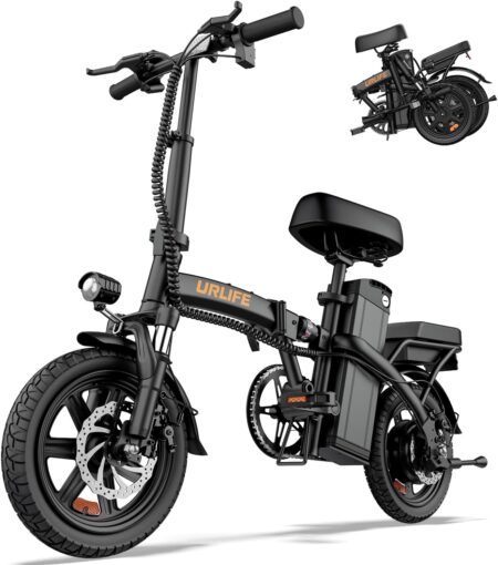 URLIFE faltbares E-Bike mit 14 Zoll Reifen, 48V Akku und 250W Motor für flexible und komfortable Stadtfahrten für ErwachseneURLIFE faltbares E-Bike mit 14 Zoll Reifen, 48V Akku und 250W Motor für flexible und komfortable Stadtfahrten für Erwachsene
