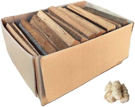 8 kg trockenes Eichen Anzündholz in 25 cm Stücke mit natürlichen Anzündern für Kamin, Grill und Pizzaofen.