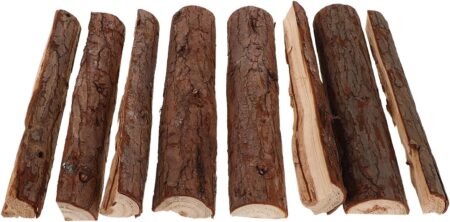 holzscheit dekorationsset aus naturholz mit 8 teilen für kreative kamin- und winterdekoration im innenraum, stilvoll und individuell formbar