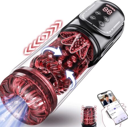 Produktbild eines männlicher masturbator mit pumpe und app steuerung mit modernem Design, 7 Modi und ergonomischer Form für diskrete Nutzung.