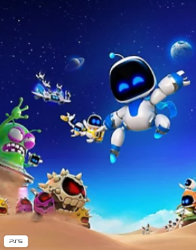 Astro Bot erkundet eine farbenfrohe Spielwelt im astro bot Abenteuer für PlayStation 5.