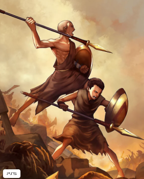 God of War Söhne Spartas Cover mit epischen Charakteren und actionreicher Spielszene auf PlayStation.