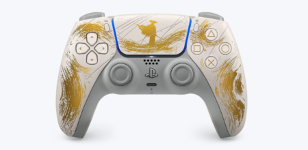Ghost of Yotei Controller in goldener Limited Edition für PlayStation 5 mit exklusivem Design und modernen Gaming-Funktionen.