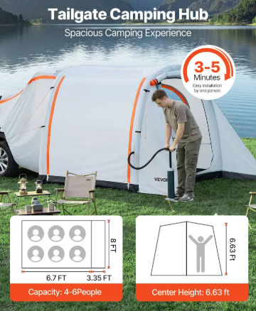 VEVOR aufblasbares Heckzelt: Schneller Aufbau für Camper – Bild 2