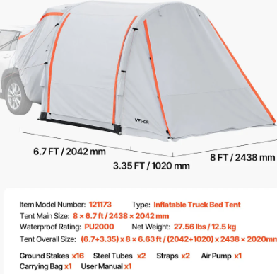 VEVOR aufblasbares Heckzelt: Schneller Aufbau für Camper – Bild 6