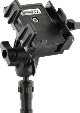 Scotty 139 smartphone-halterung für Boote und Kajaks mit verstellbarer Smartphone-Aufnahme und robuster Marine-Konstruktion.