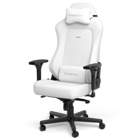 Noblechairs Hero Gaming Stuhl in Weiß mit ergonomischem Design und hochwertiger Polsterung für lange Gaming-Sessions.