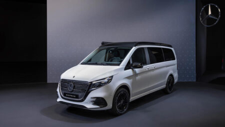Mercedes-Benz Marco Polo 2026 Premium Camper Van mit modernem Design, Schlafdach und luxuriösem Innenraum für Reisen und Camping.